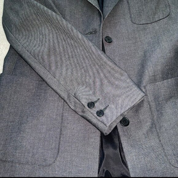 Faconnable Women's Blazer Jacket Patch pockets Gray - Picture 4 of 12